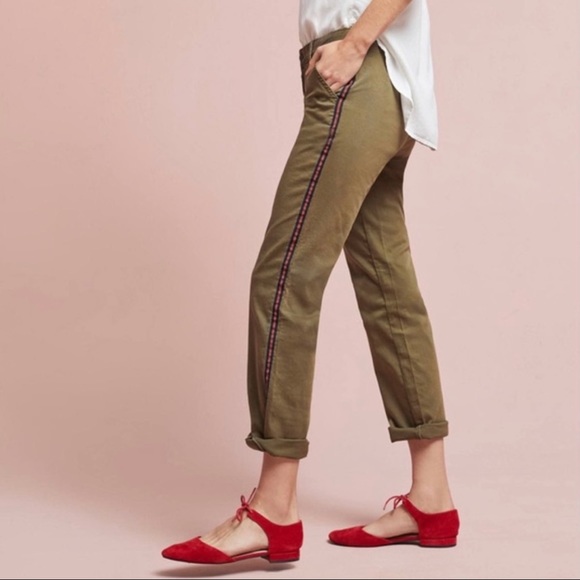 Anthropologie Pants - Anthropologie Moss Green Straight Leg Chino Pants